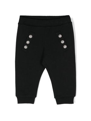 Balmain Kids decorative-buttons track pants - Black