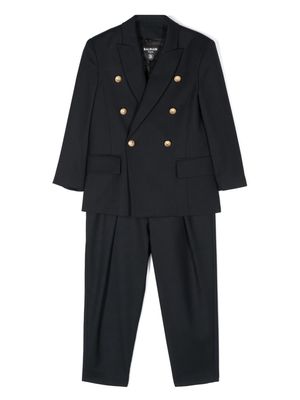 Balmain Kids double-breasted virgin wool suit - Blue