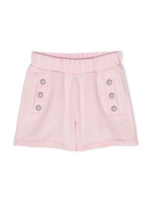 Balmain Kids elasticated cotton shorts - Pink