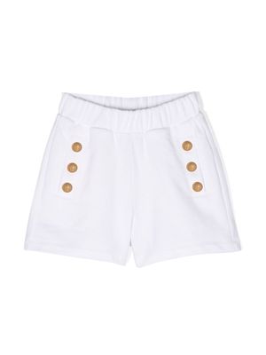 Balmain Kids elasticated cotton shorts - White
