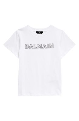 Balmain Kids' Embellished Logo T-Shirt in White