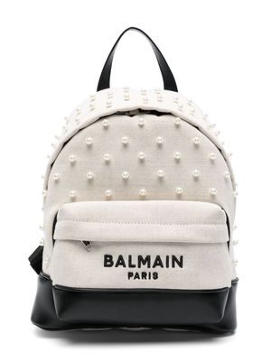 Balmain Kids faux-pearl detail backpack - Neutrals