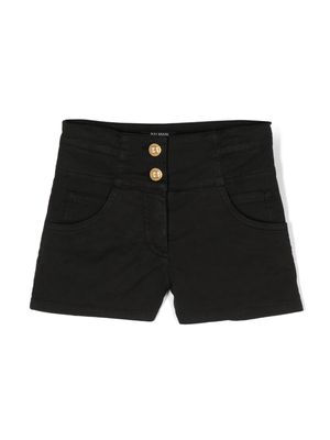 Balmain Kids golden button shorts - Black