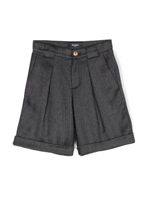 Balmain Kids herringbone tailored shorts - Black