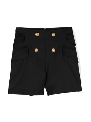 Balmain Kids high-waist smart shorts - Black