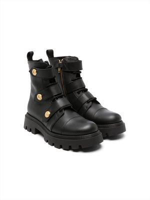 Balmain Kids leather ankle boots - Black