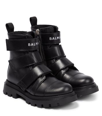 Balmain Kids Leather ankle boots