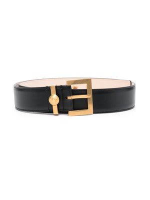 Balmain Kids leather buckle belt - Black