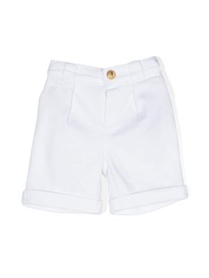Balmain Kids Lion-buttons twill shorts - White