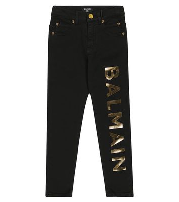 Balmain Kids Logo cotton-blend pants