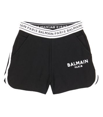 Balmain Kids Logo cotton jersey shorts