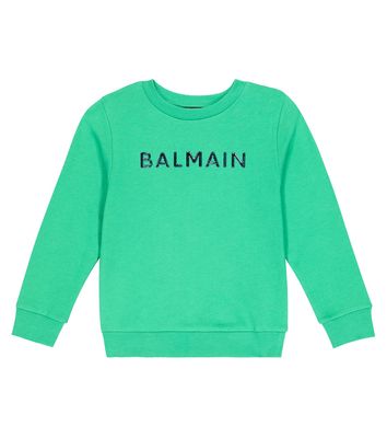 Balmain Kids Logo cotton jersey sweatshirt