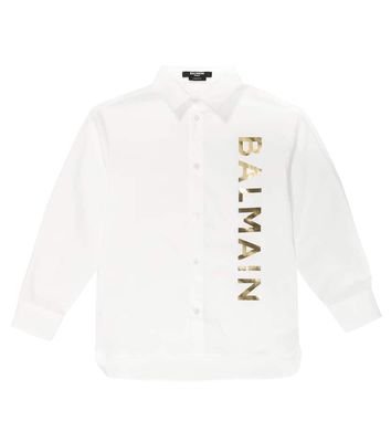 Balmain Kids Logo cotton shirt