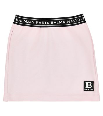 Balmain Kids Logo cotton skirt