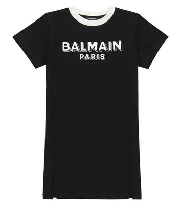 Balmain Kids Logo cotton T-shirt dress