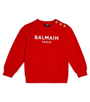Balmain Kids Logo embellished cotton sweatshirt