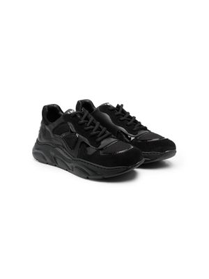 Balmain Kids logo-embellished leather sneakers - Black