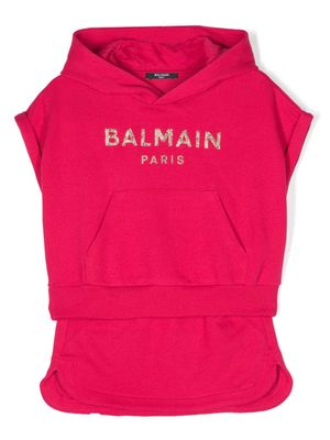 Balmain Kids logo-embellished skirt set - Pink