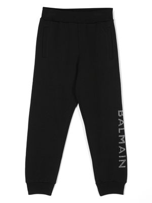 Balmain Kids logo-embellishment track trousers - Black