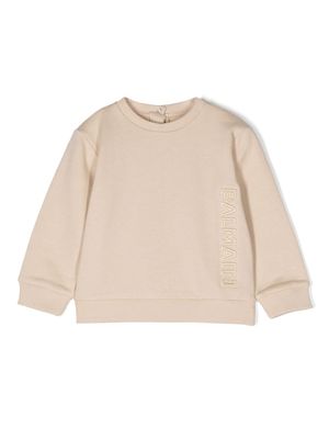 Balmain Kids logo-embossed sweatshirt - Neutrals