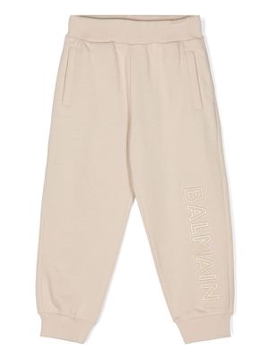 Balmain Kids logo-embossed track pants - Neutrals