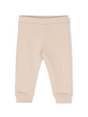 Balmain Kids logo-embossed trousers - Neutrals