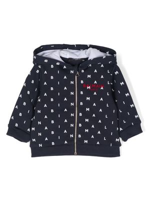 Balmain Kids logo-embroidered cotton jacket - Blue