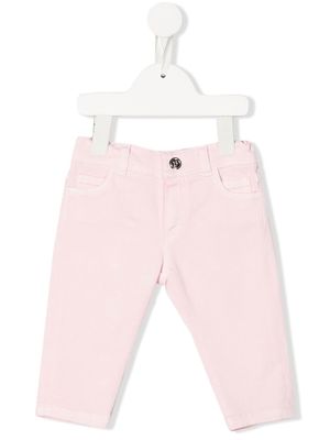 Balmain Kids logo-embroidered straight-leg jeans - Pink