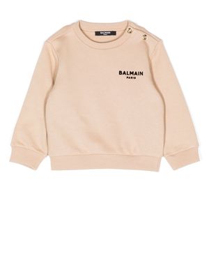 Balmain Kids logo embroidered sweatshirt - Brown