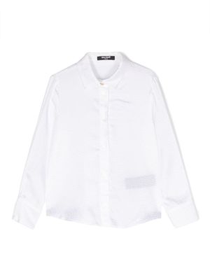 Balmain Kids logo-jacquard shirt - White