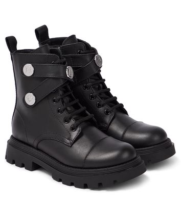 Balmain Kids Logo leather boots