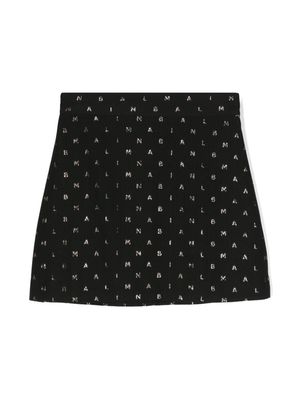 Balmain Kids logo-lettering skirt - Black