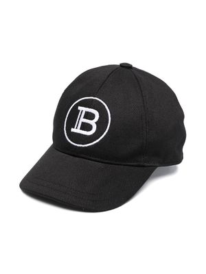 Balmain Kids logo-patch cap - Black