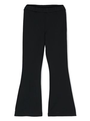 Balmain Kids logo-patch flared trousers - Black