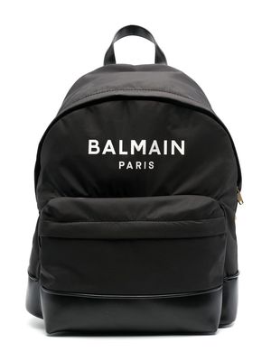 Balmain Kids logo-print adjustable backpack - Black