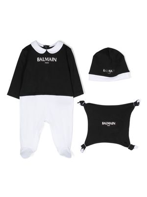 Balmain Kids logo-print babygrow gift set - Black