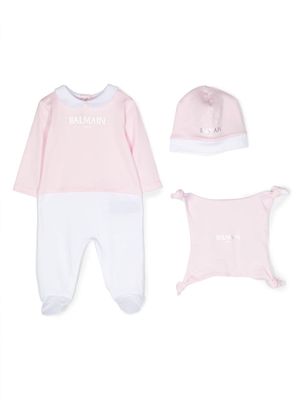 Balmain Kids logo-print babygrow gift set - Pink