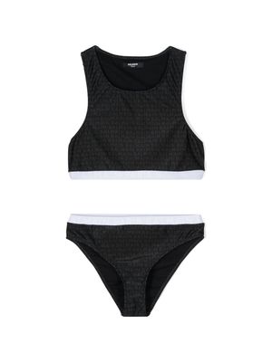 Balmain Kids logo-print bikini - Black