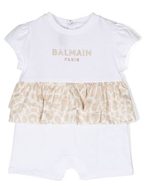 Balmain Kids logo-print cotton body - White