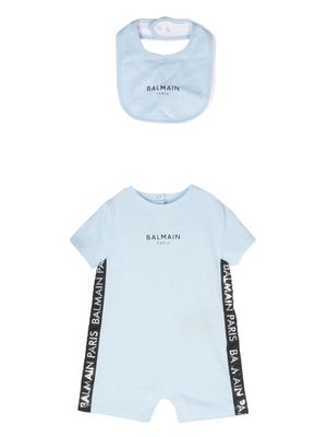 Balmain Kids logo-print cotton shorties set - Blue