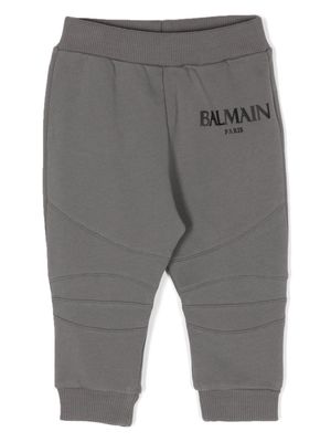 Balmain Kids logo-print cotton track pants - Grey