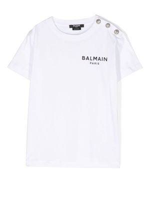 Balmain Kids logo-print crew-neck T-shirt - White
