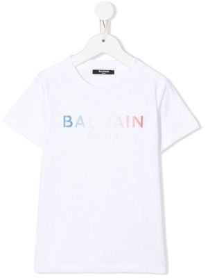 Balmain Kids logo-print detail T-shirt - White