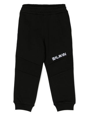 Balmain Kids logo-print jersey cotton track pants - Black