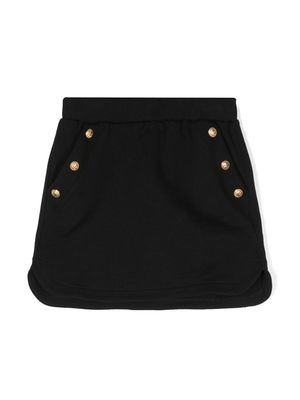 Balmain Kids logo-print jersey skirt - Black