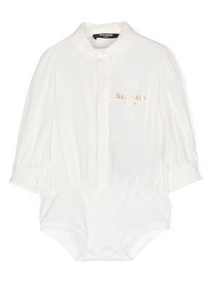 Balmain Kids logo-print shirt body - White