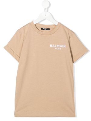 Balmain Kids logo-print short-sleeved T-shirt - Neutrals