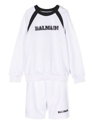 Balmain Kids logo-print shorts set - White