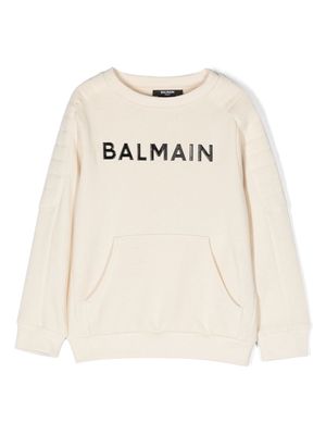 Balmain Kids logo-print sweatshirt - Neutrals