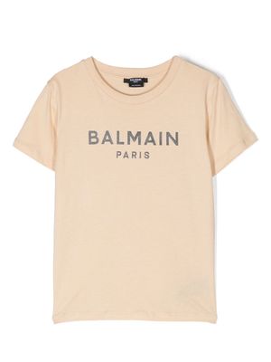 Balmain Kids logo print T-shirt - Neutrals